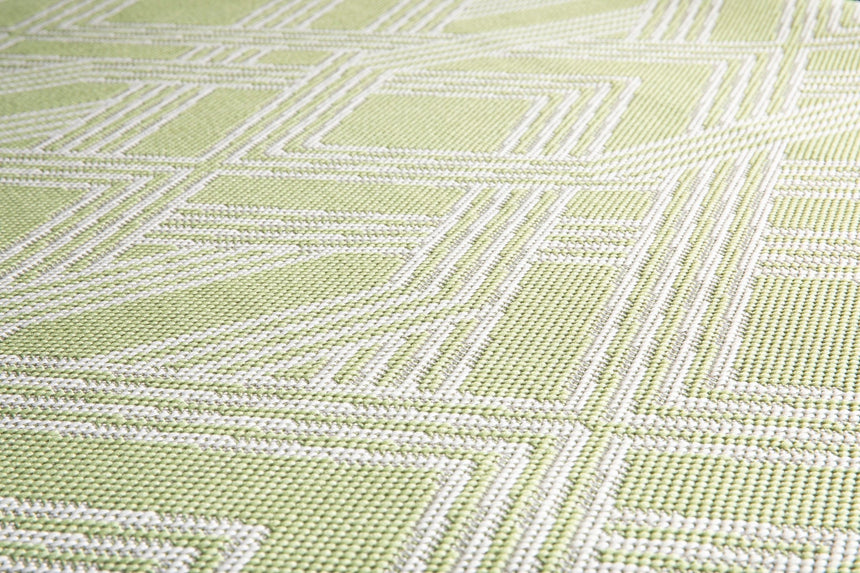 Tapis intérieur extérieur en fibres recyclées Naomi Vert - AFKliving