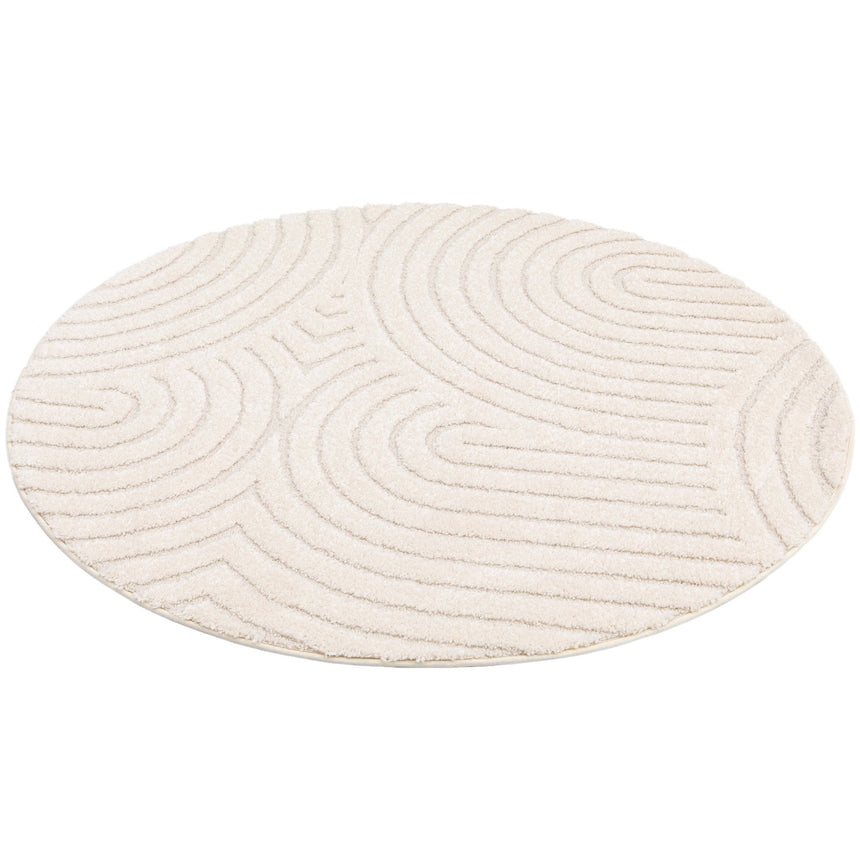 Round designer rug with relief effect GROOVE - AFKliving