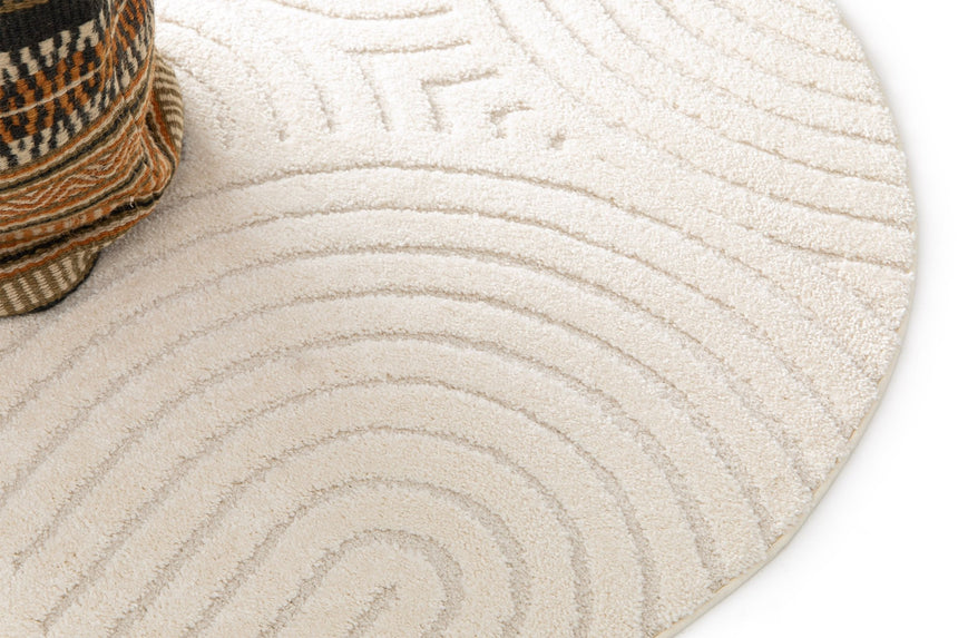 Round designer rug with relief effect GROOVE - AFKliving