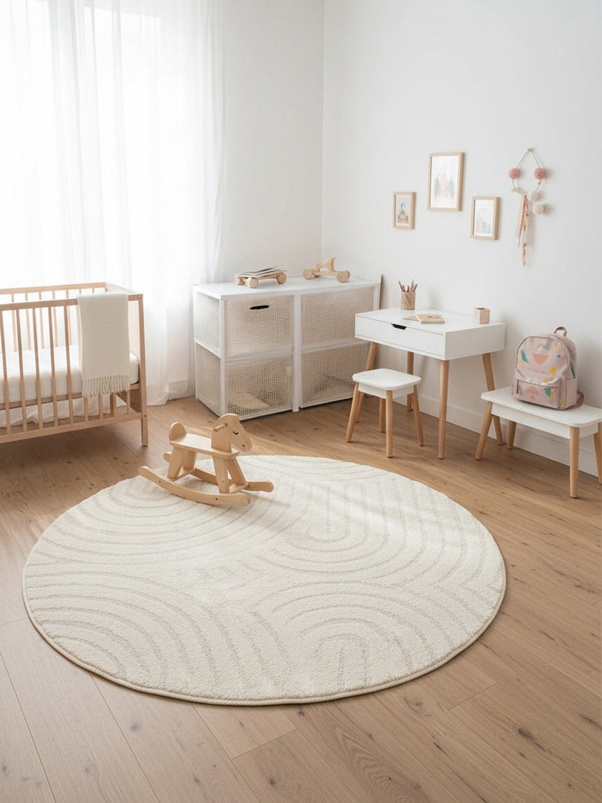 Round designer rug with relief effect GROOVE - AFKliving