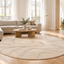 Designer round rug with relief effect NAYA