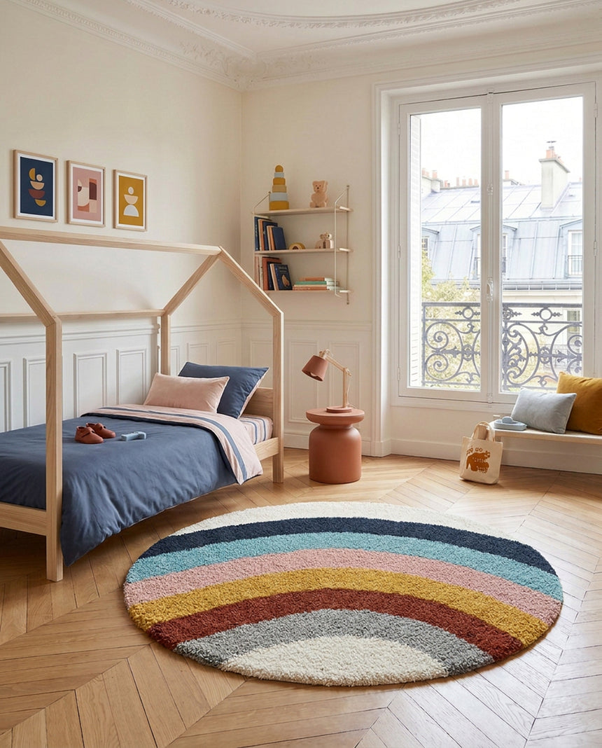 ARCHY thick and comfortable round kids' rug