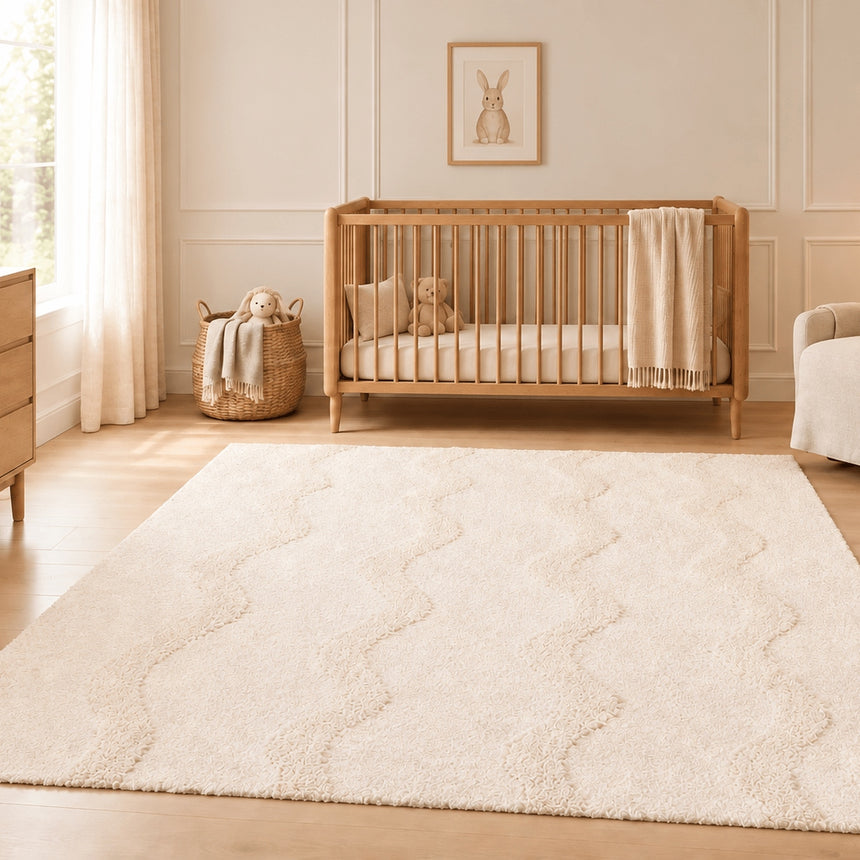 Tapis doux et épais en polyester recyclé effet relief PEMBERLEY