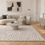 Soft carpet sculpted beige and white opus