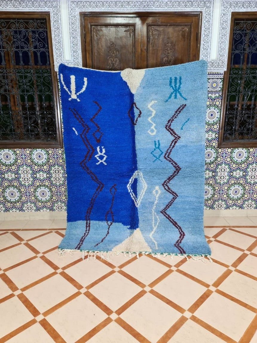 Tapis berbère Azizal coloré pure laine 163 x 223 cm - AFKliving