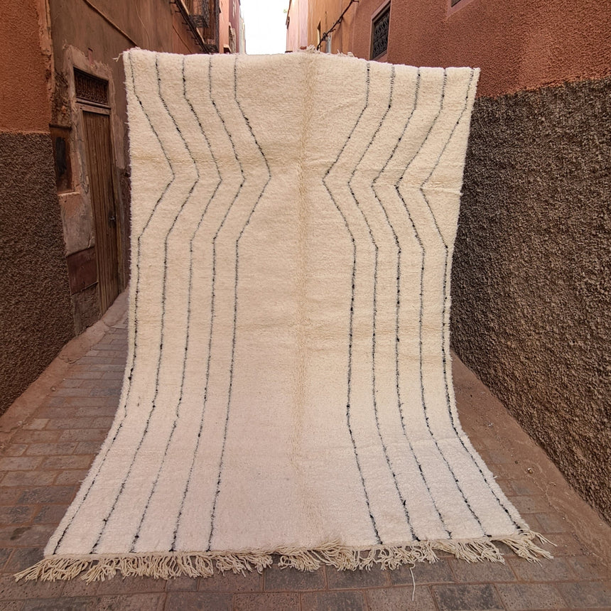 Tapis berbere Beni Ouarain pure laine 195 x 306 cm - AFKliving