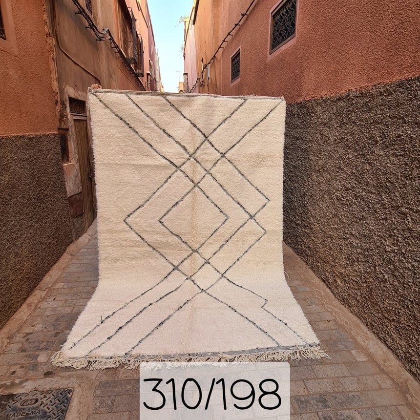 Tapis berbere Beni Ouarain pure laine 198 x 310 cm - AFKliving