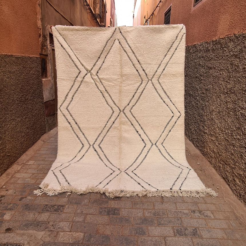 Tapis berbere Beni Ouarain pure laine 200 x 300 cm - AFKliving