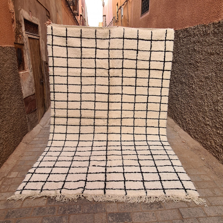 Tapis berbere Beni Ouarain pure laine 200 x 305 cm - AFKliving