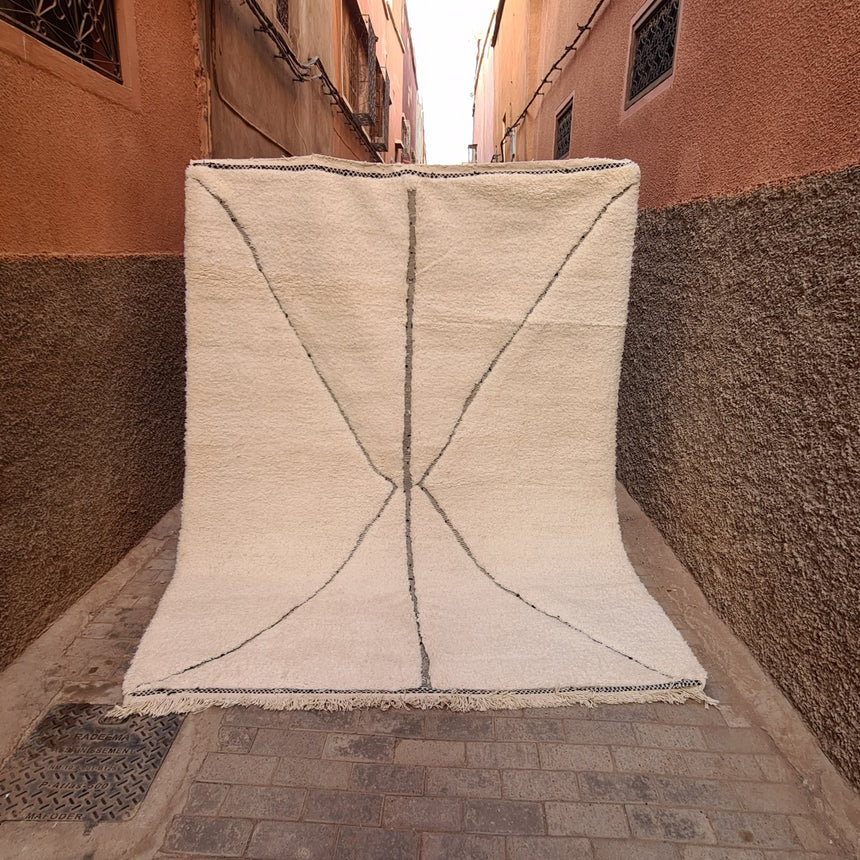 Tapis berbere Beni Ouarain pure laine 200 x 310 cm - AFKliving