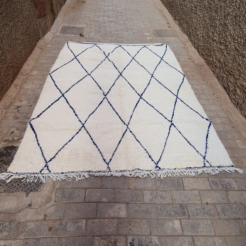 Tapis berbere Beni Ouarain pure laine 205 x 290 cm - AFKliving