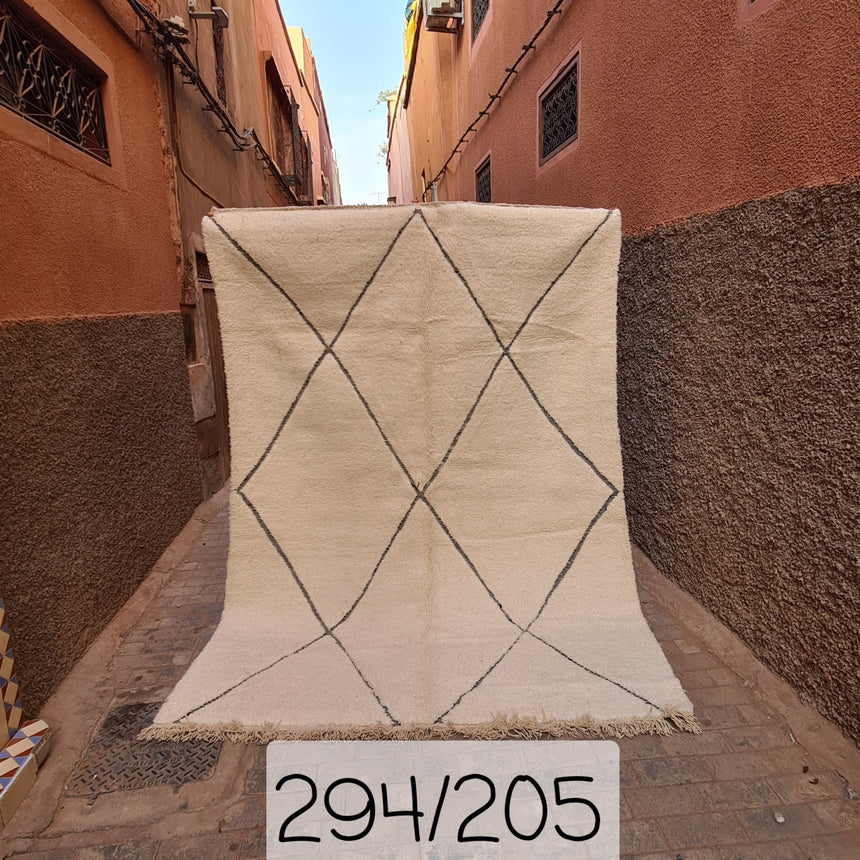 Tapis berbere Beni Ouarain pure laine 205 x 294 cm - AFKliving