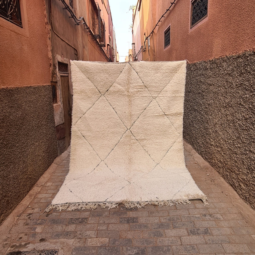 Tapis berbere Beni Ouarain pure laine 205 x 300 cm - AFKliving