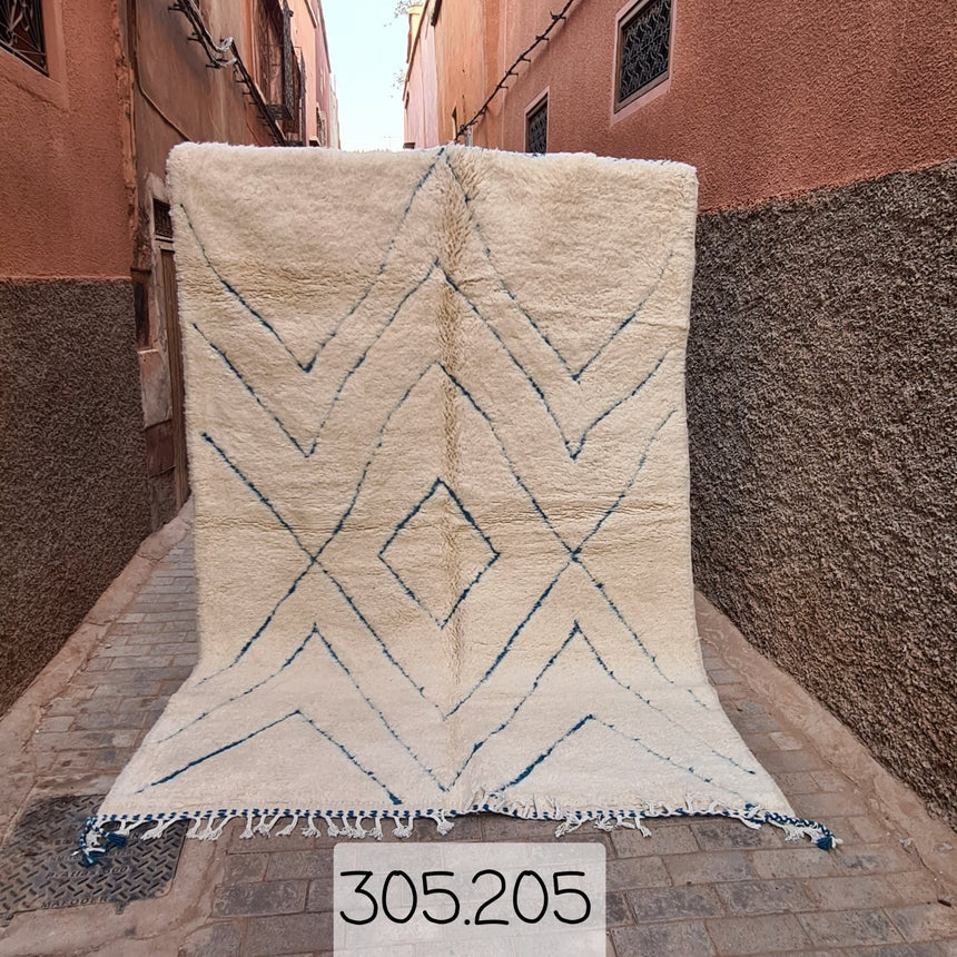 Tapis berbere Beni Ouarain pure laine 205 x 305 cm VENDU - AFKliving