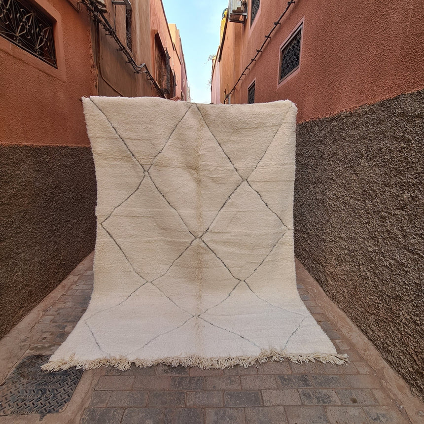 Tapis berbere Beni Ouarain pure laine 210 x 285 cm - AFKliving