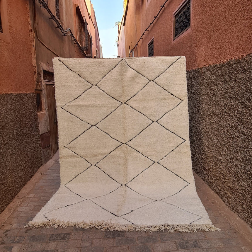 Tapis berbere Beni Ouarain pure laine 213 x 290 cm - AFKliving