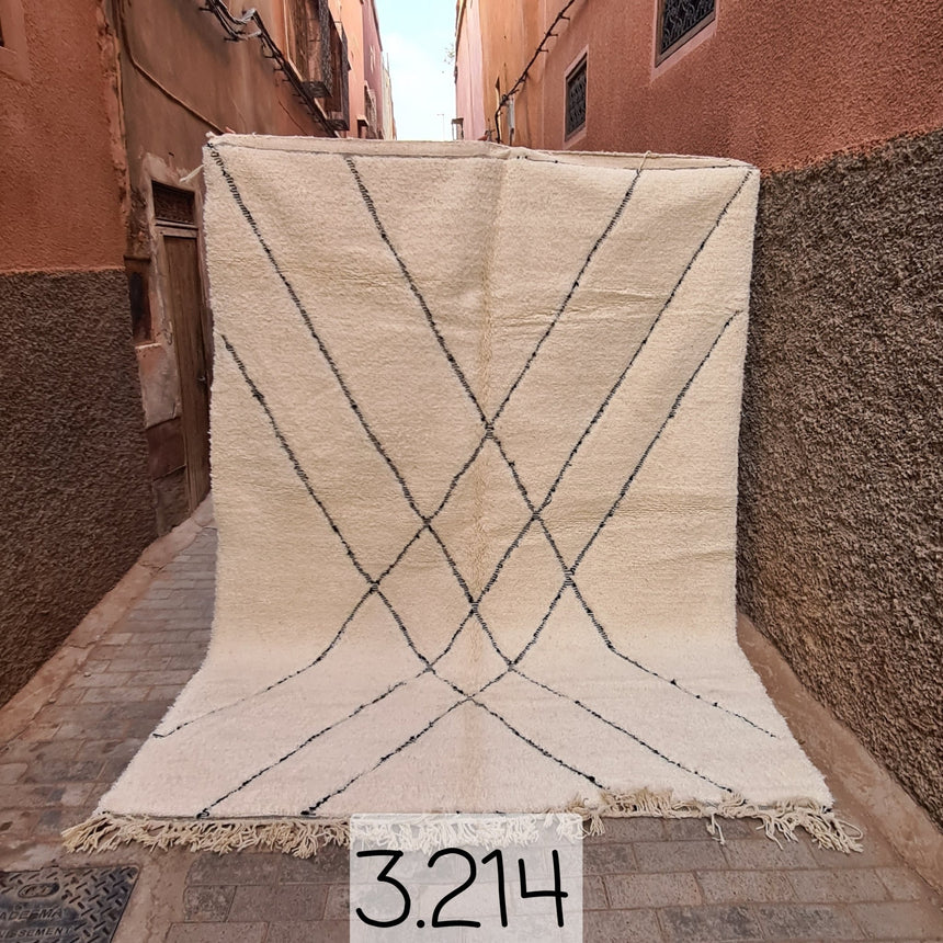 Tapis berbere Beni Ouarain pure laine 214 x 300 cm - AFKliving