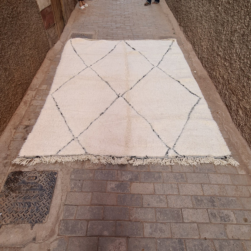 Tapis berbere Beni Ouarain pure laine 234 x 300 cm VENDU - AFKliving