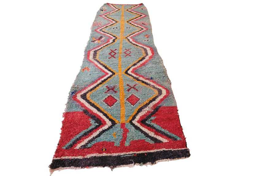 Tapis de couloir Berbere marocain pure laine 100 x 371 cm - AFKliving