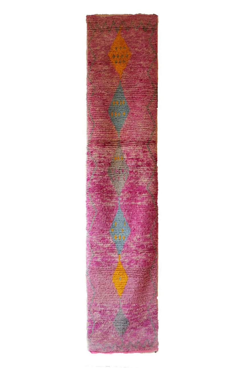 Tapis de couloir Berbere marocain pure laine 74 x 354 cm - AFKliving