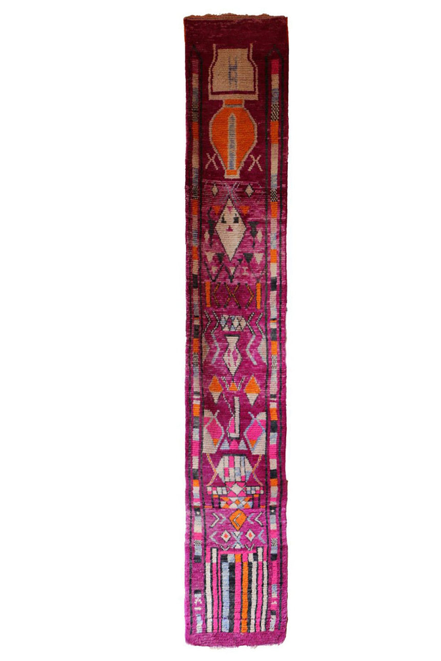Tapis de couloir Berbere marocain pure laine 77 x 514 cm - AFKliving