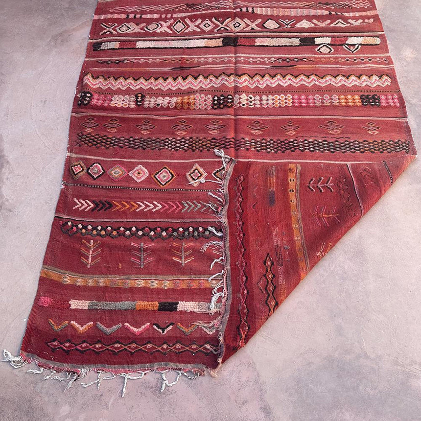 Tapis Kilim Berbere marocain pure laine 169 x 364 cm - AFKliving