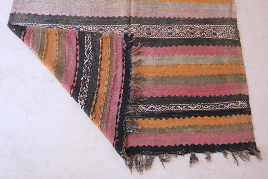 Tapis Kilim Berbere marocain pure laine 173 x 370 cm - AFKliving