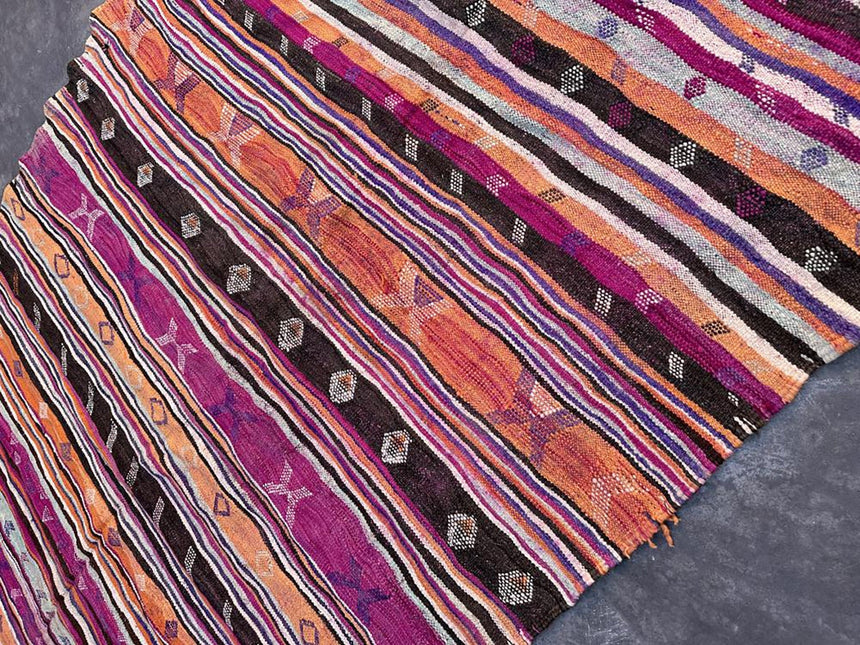 Tapis Kilim Berbere marocain pure laine 192 x 342 cm - AFKliving