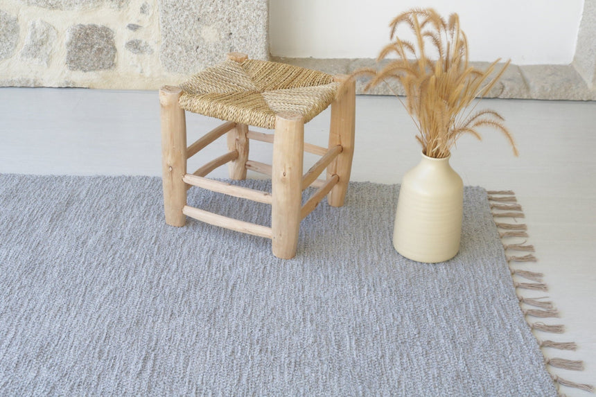 Tapis naturel en coton recyclé tissé à la main - AFKliving